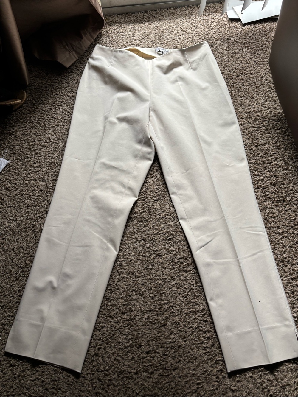 Lafayette 148 New York Cream Straight-Leg Dress Pants
